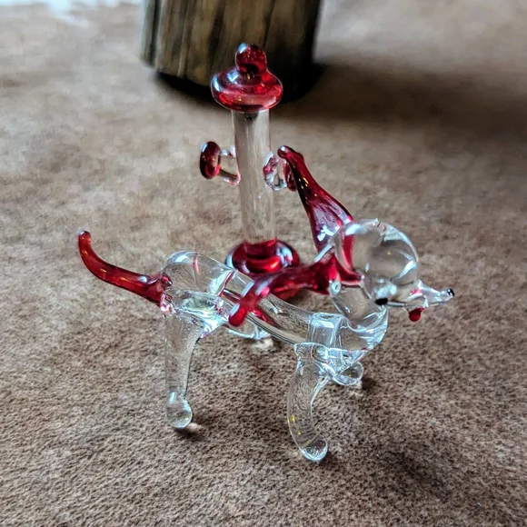 Glass Dog & Fire Hydrant With Little Green Dog - Picture 8 of 15